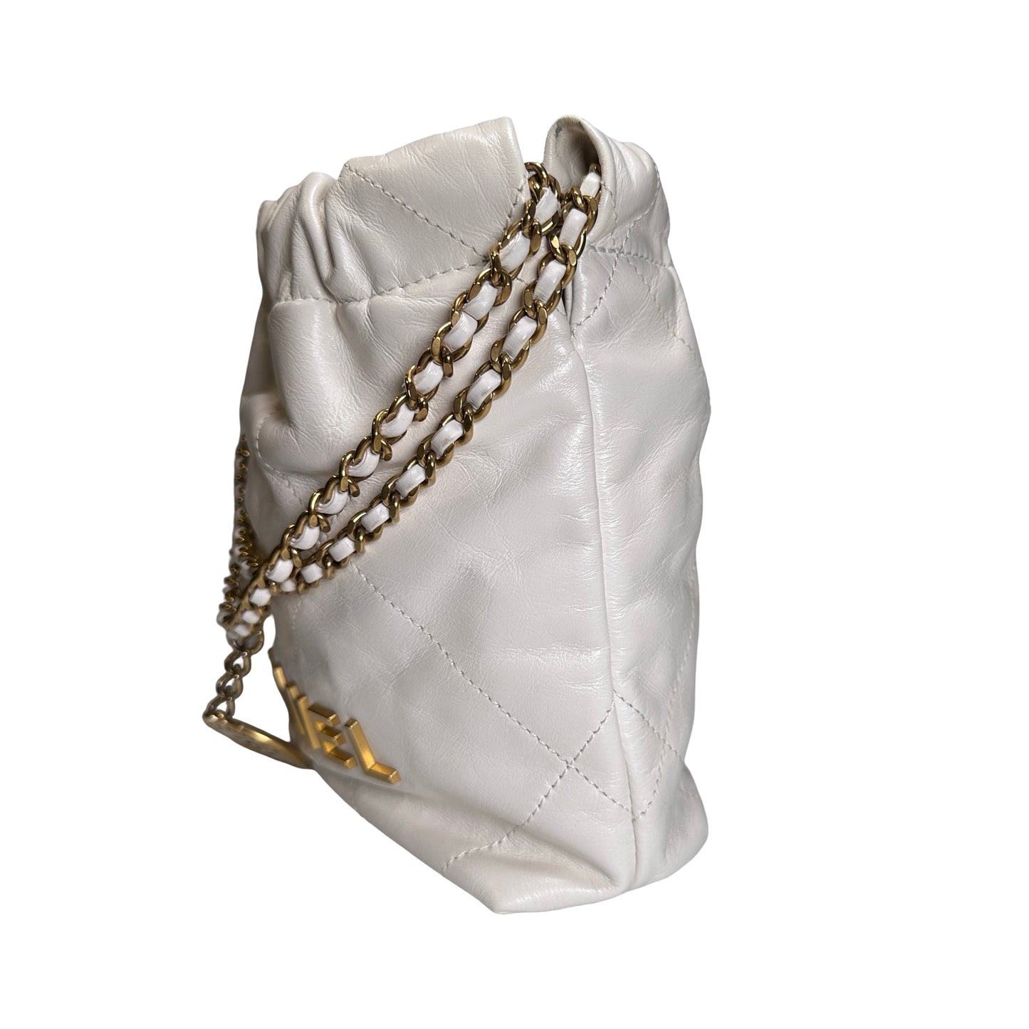Chanel Quilted Calfskin Chanel 22 Shoulder Bag White GHW