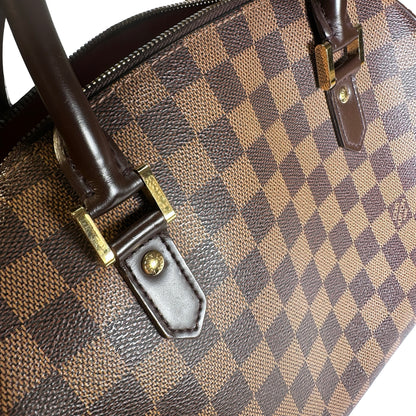 Used LOUIS VUITTON Damier Ebene Triana Handbag Brown GHW