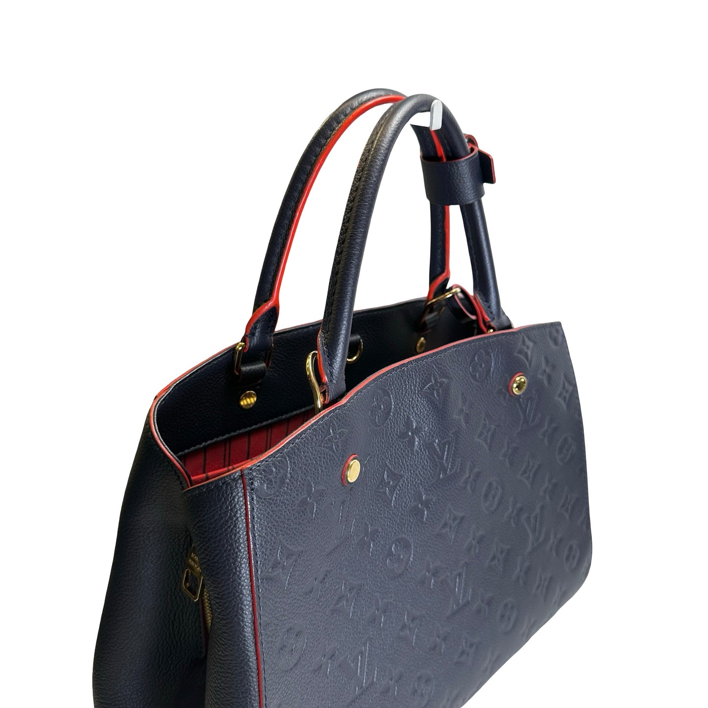 Used LOUIS VUITTON Monogram Empreinte Montaigne Handbag Black Red
