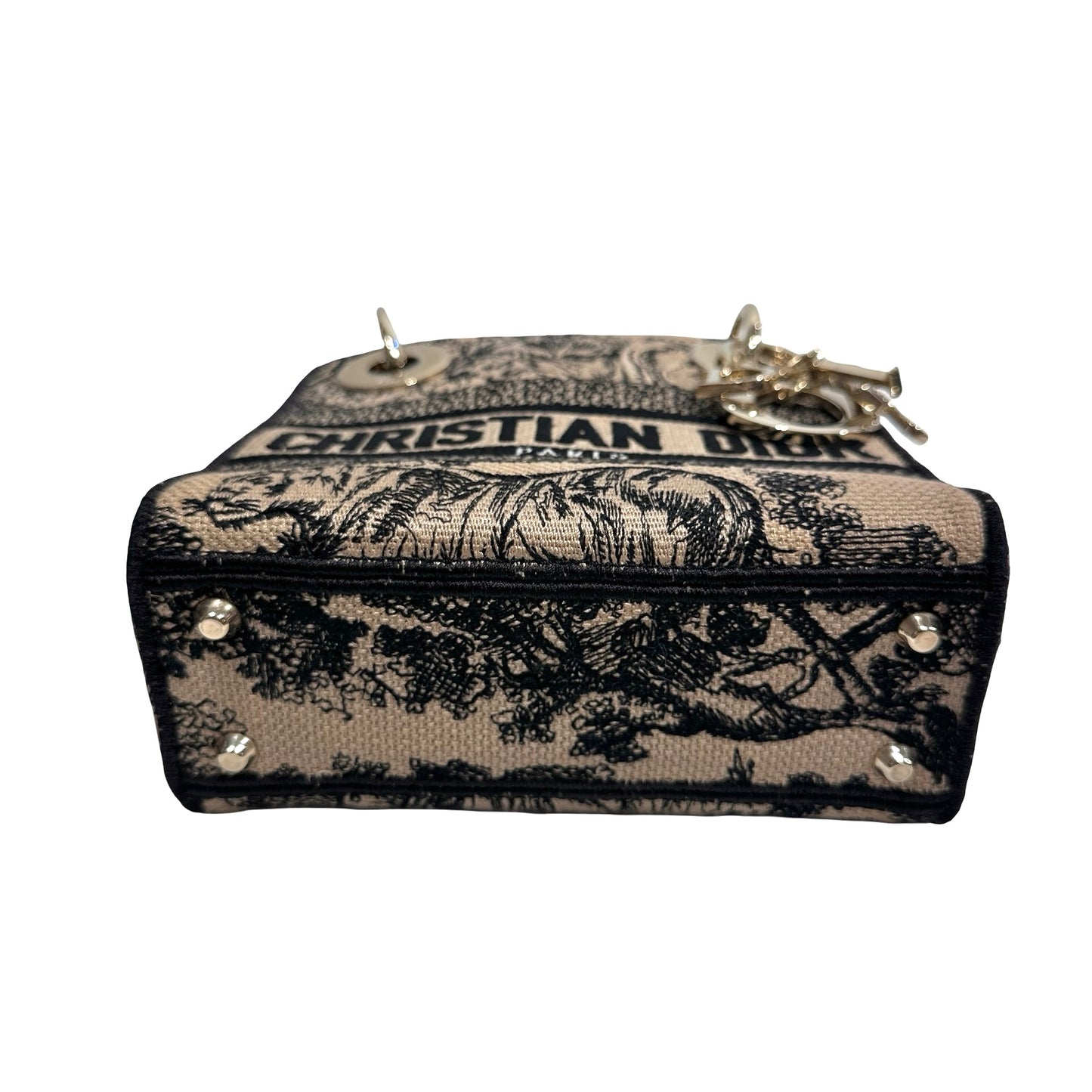 Used Dior Canvas Mini Lady Dior Clutch Multicolour