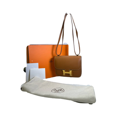 Used HERMES Epsom Constance Mini Shoulder Bag 37 Gold GHW