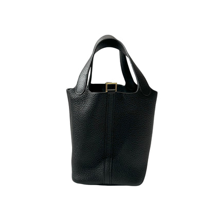 Unused HERMÈS Picotin 18 Handbag Black GHW