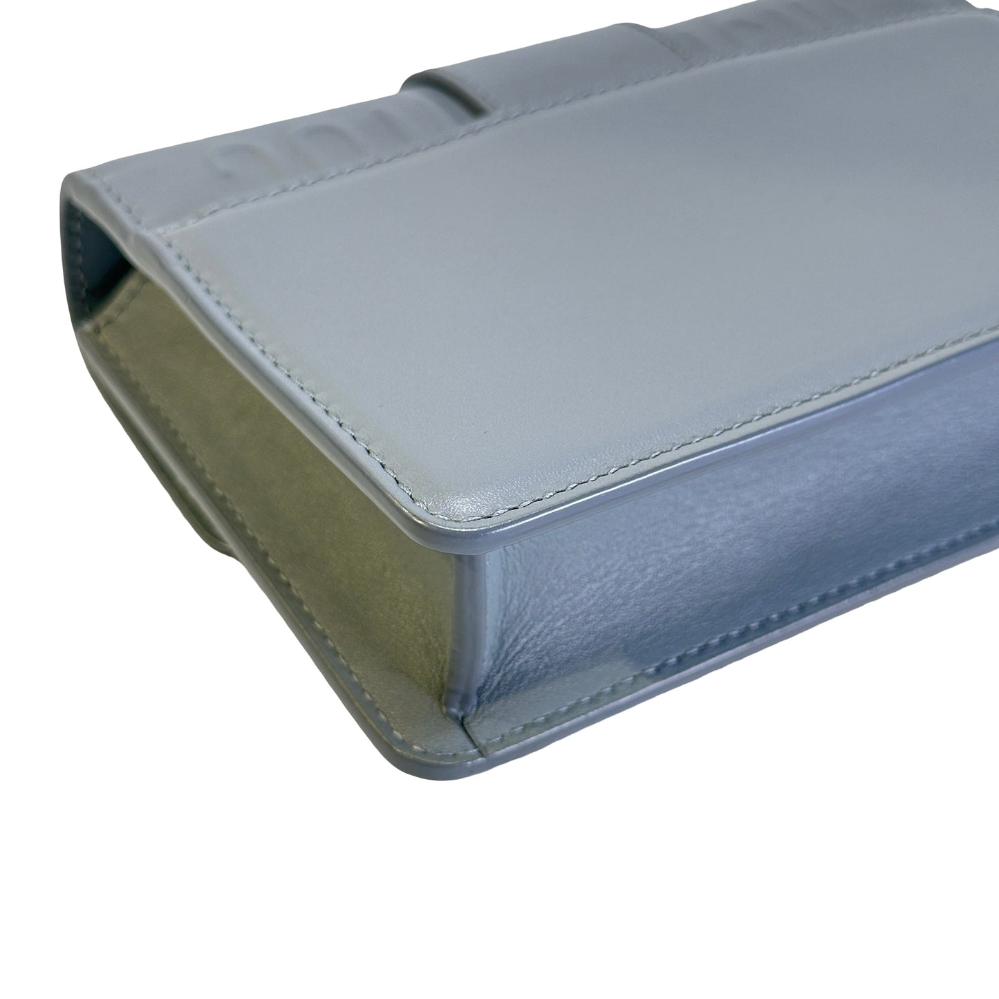 Used CHRISTIAN DIOR Calfskin 30 Montaigne Shoulder Bag Grey Blue， GHW
