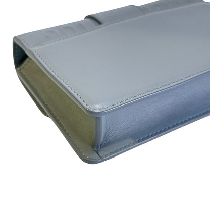 Used CHRISTIAN DIOR Calfskin 30 Montaigne Shoulder Bag Grey Blue， GHW