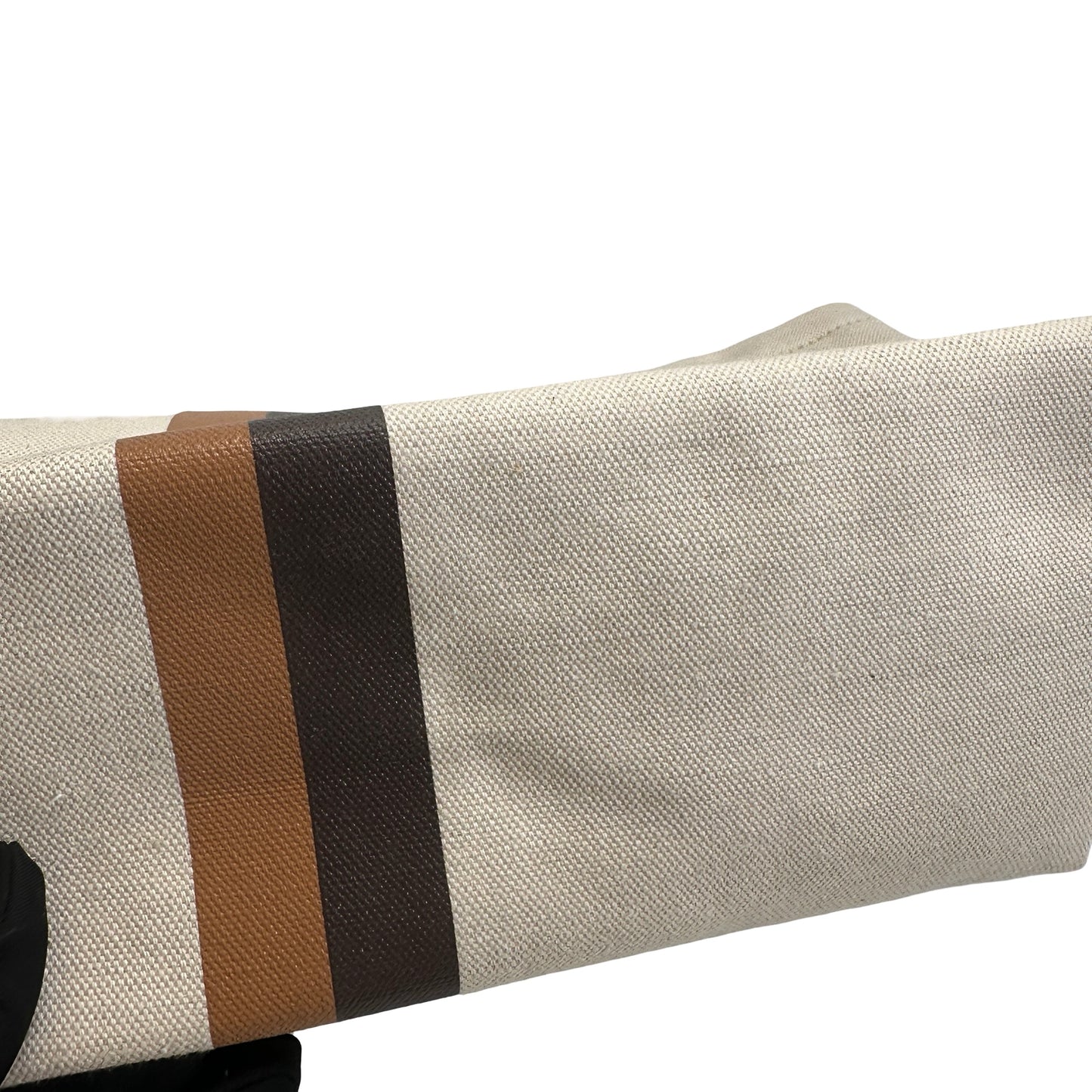 GOYARD Logo Stripes Toiletries Bag Pouch Beige Brown Black