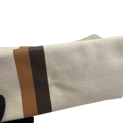 GOYARD Logo Stripes Toiletries Bag Pouch Beige Brown Black