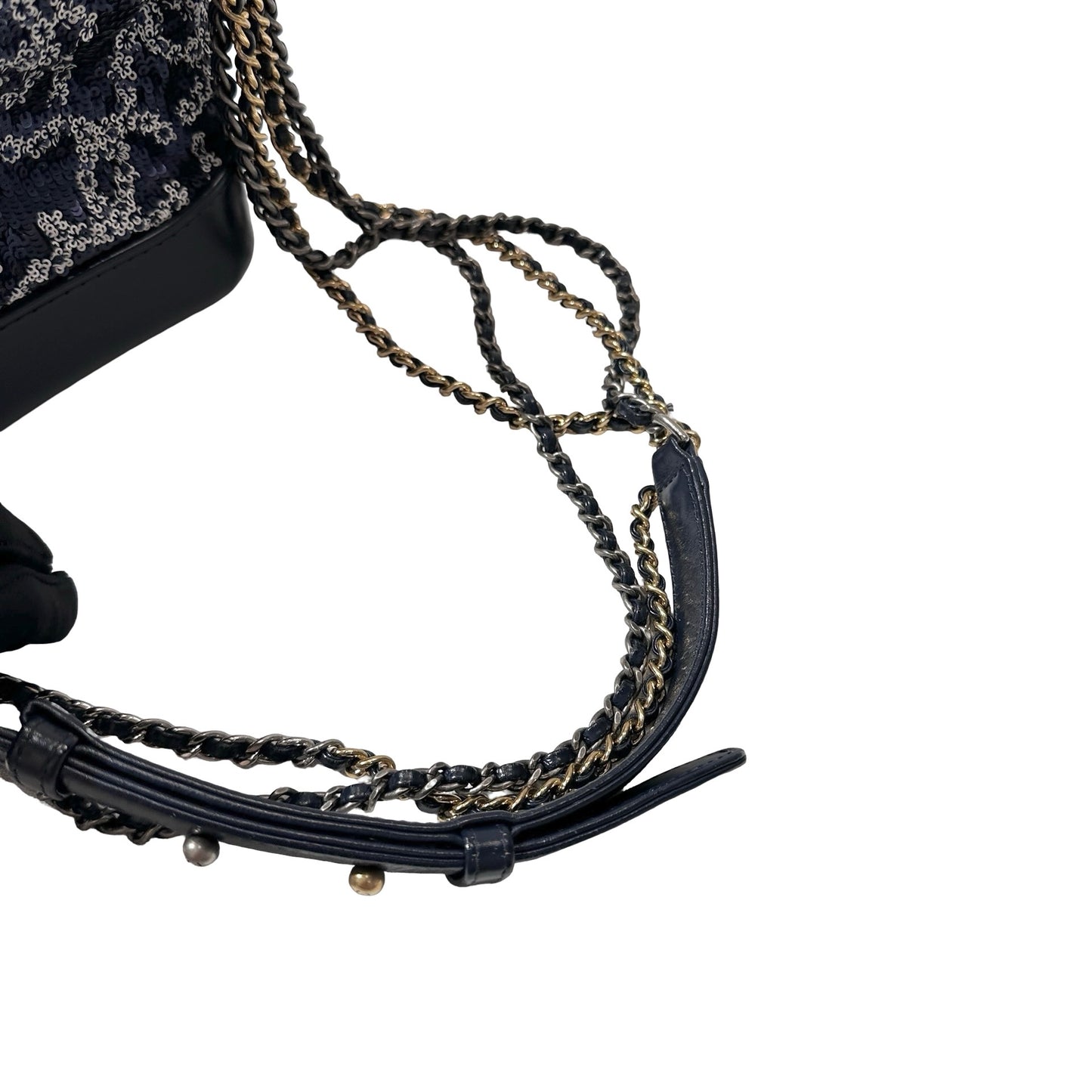 CHANEL Sequins Calfskin Leather Gabrielle small Cross Body Bag