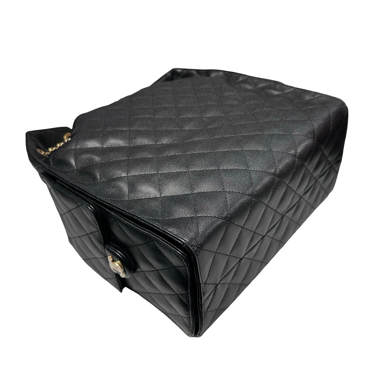 New Chanel 25 Medium Chain Shoulder Bag Black GHW