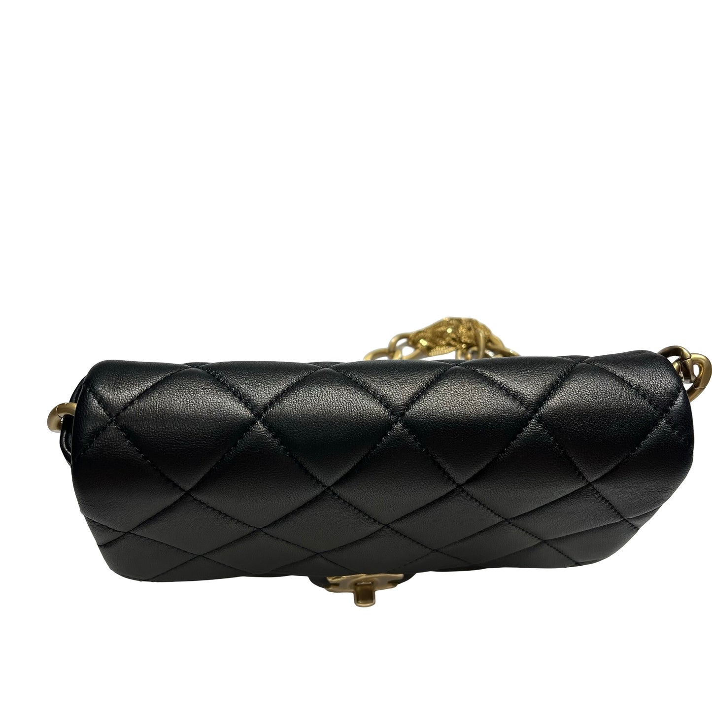 Used CHANEL Lambskin 23A Tassel hobo Hobo Bag Black Gold