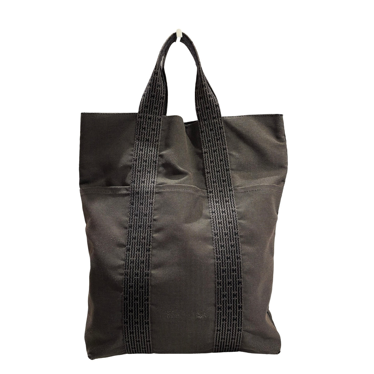 Used HERMES Canvas Herline Tote Tote Bag Grey