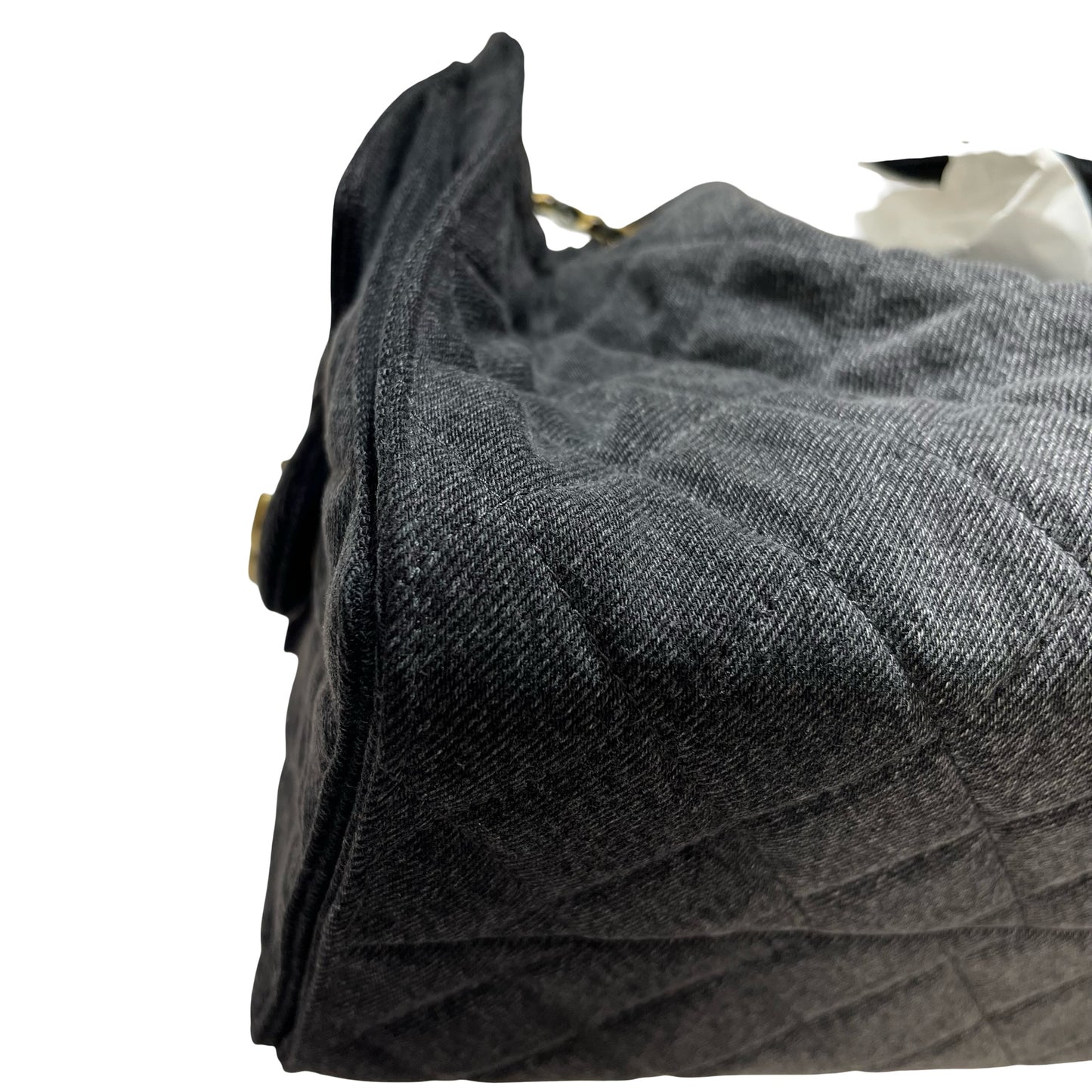 New CHANEL Denim Small 25 Denim Shoulder Bag GHW Black