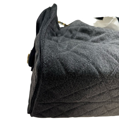 New CHANEL Denim Small 25 Denim Shoulder Bag GHW Black