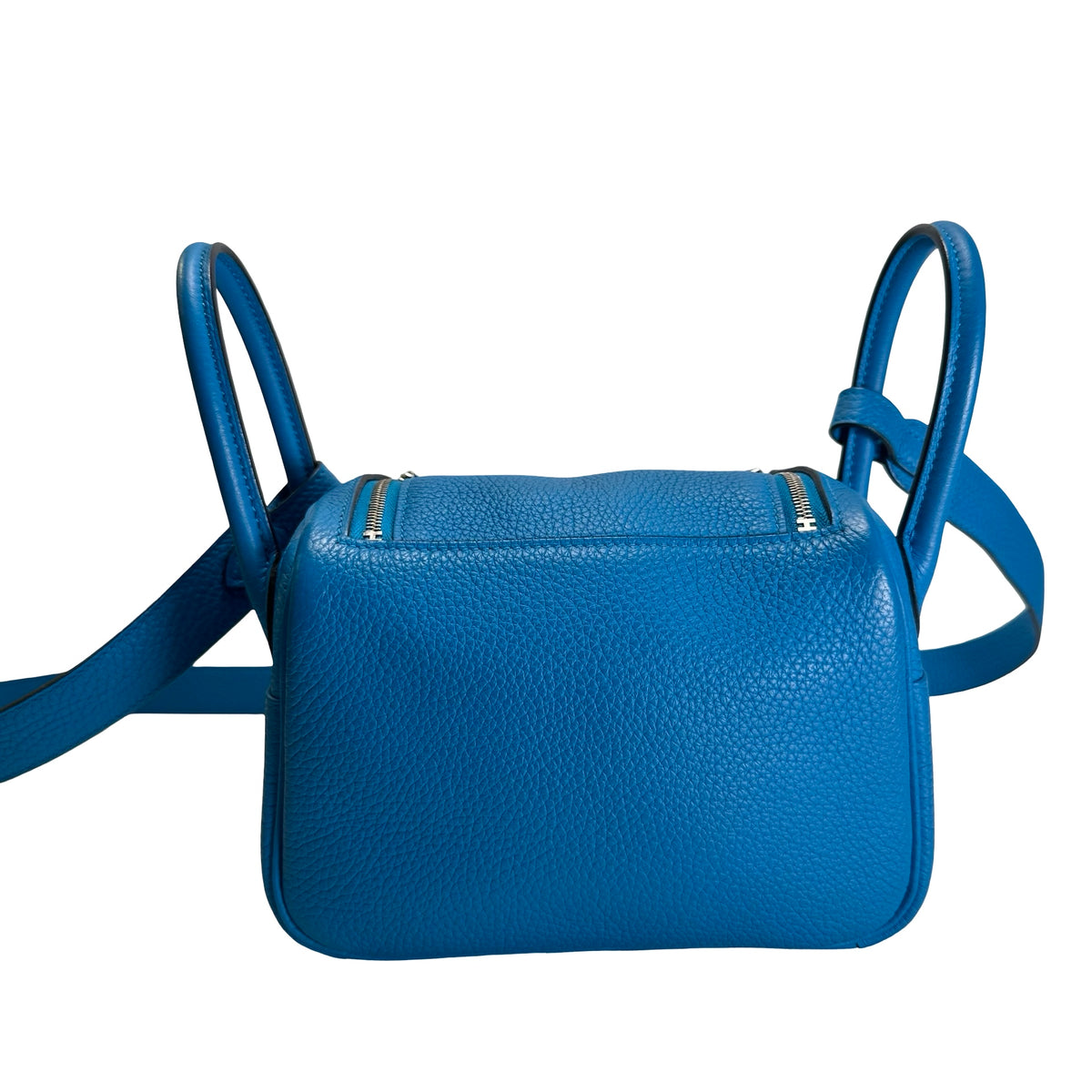 Used HERMES TC Mini Lindy Shoulder Bag Blue PHW