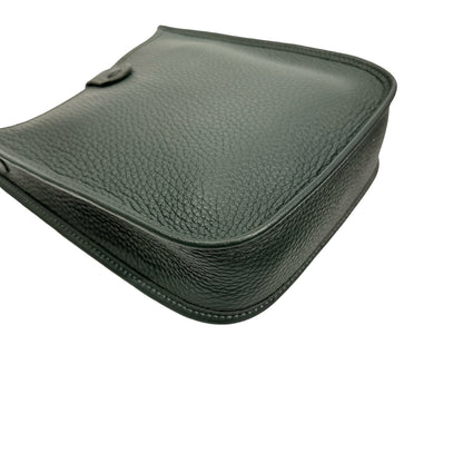 Unused Hermès Calfskin Leather Evelyne Shoulder Bag Dark green PHW