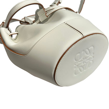 Used LOEWE Calfskin Leather Balloon Small Cross Body Bag White