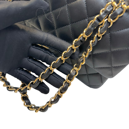 Used CHANEL Lambskin CF 25 Clambskin Chain Shoulder Bag Black