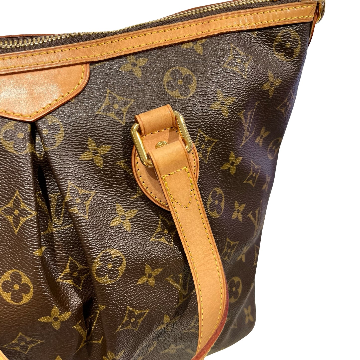 Used LOUIS VUITTON CANVAS PALERIMO Shoulder Bag BROWN GHW