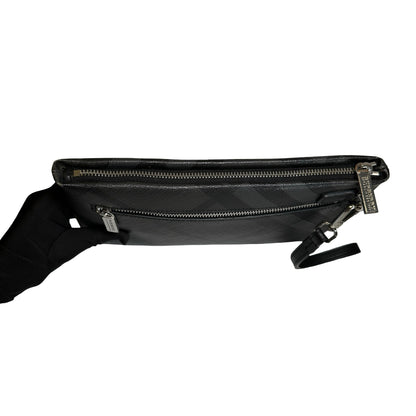 Used BURBERRY London Check Clutch Clutch Black Grey