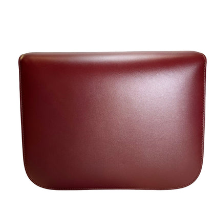 Used CELINE Solid Classic Box Bag Shoulder Bag Burgundy GHW