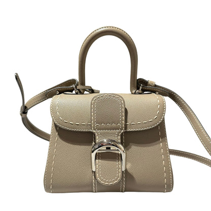 Used DELVAUX Brillant Mini Shoulder Bag Grey PHW