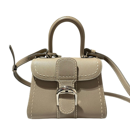 Used DELVAUX Brillant Mini Shoulder Bag Grey PHW