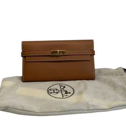 Used HERMES Epsom Kelly Long wallet Gold