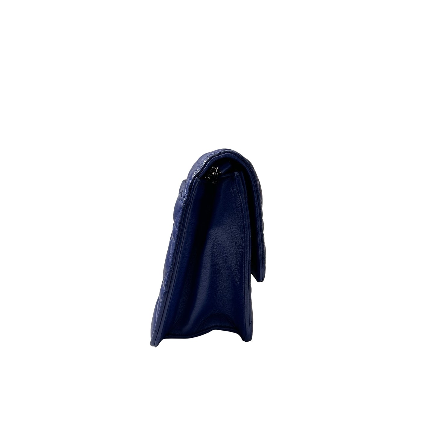 Used DIOR Lambskin Leather WOC LAMBSKIN Cross Body Bag PHW Navy Blue