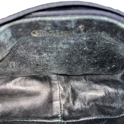 Used CHANEL Lambskin Leather Vintage Chain Bag Chain Shoulder Bag Black
