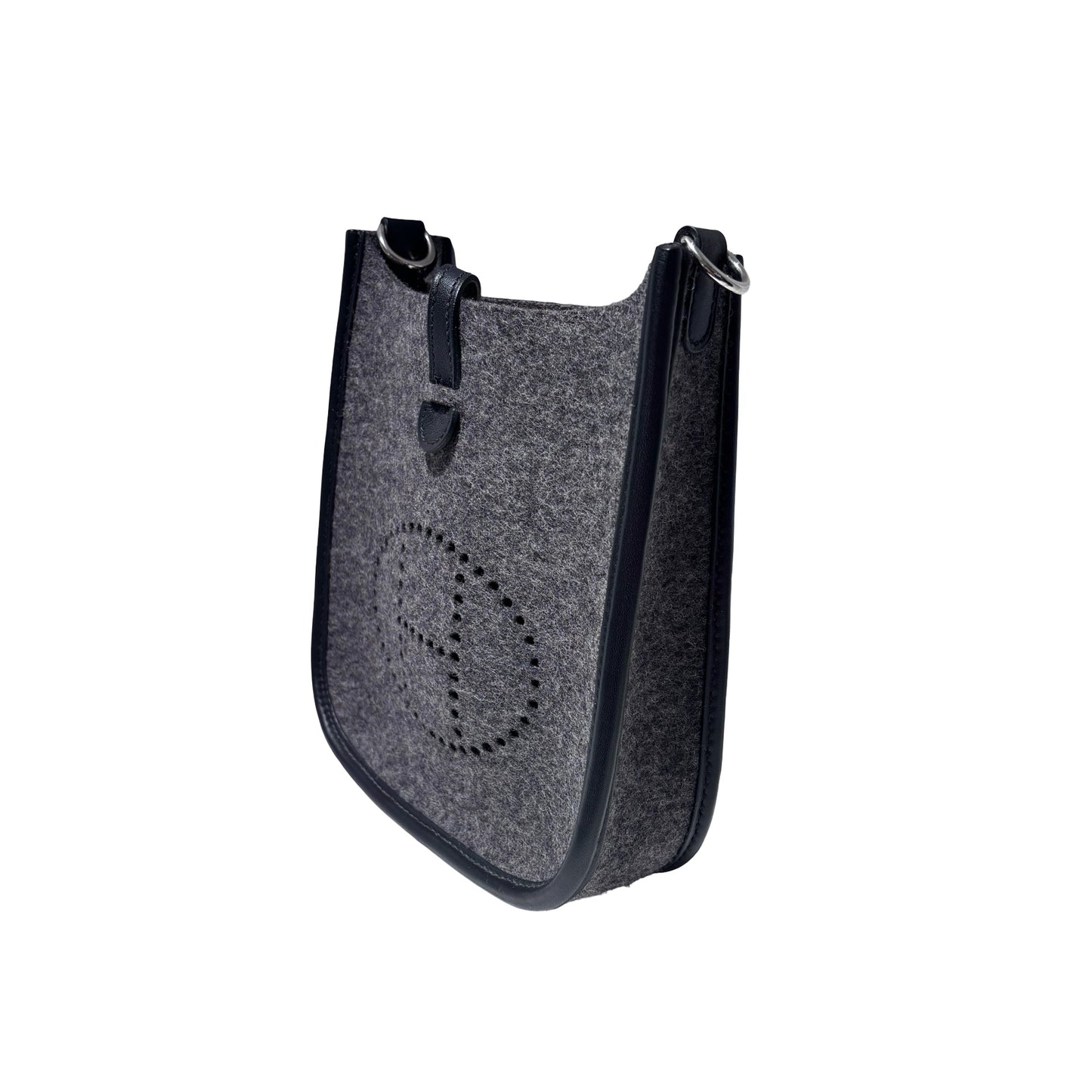 Used HERMÈS Wool MINI EVELYNE Cross Body Bag 0L Gris Moyen PHW