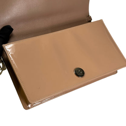 Used DIOR Cannage Patent Leather Cannage Long wallet Beige