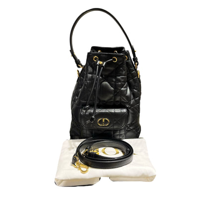 Used DIOR Caro Bucket Bag Black GHW