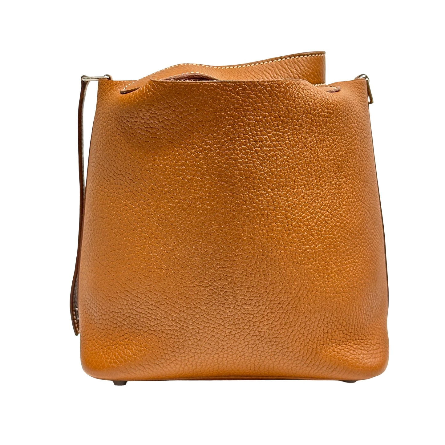 Used HERMÈS Clemence leather Picotin Handbag Brown PHW
