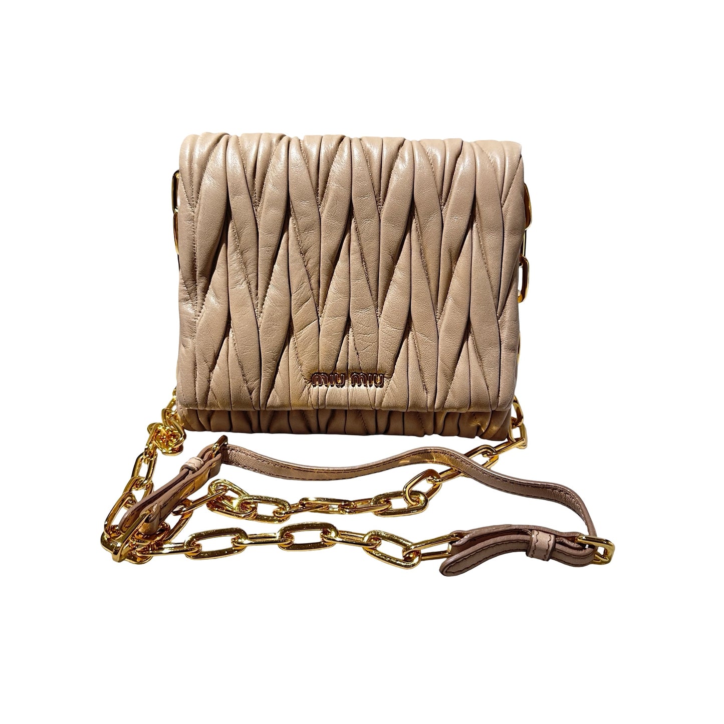 Used MIU MIU Cross Body Bag Pink GHW