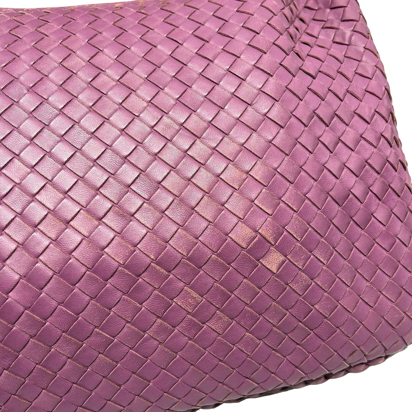 Used Bottega Veneta Calfskin Leather Large Hobo Bag Purple