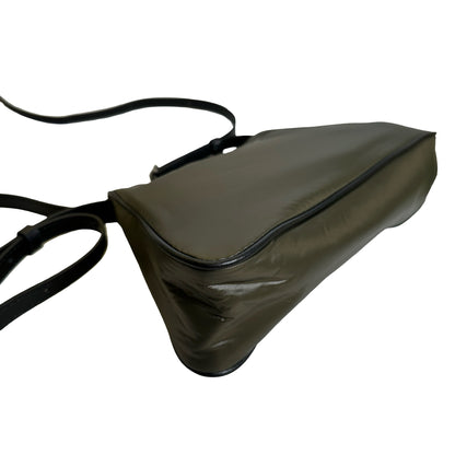 Used MAISON MARGIELA Padded Nylon Snatched Shoulder Bag Khaki Silver