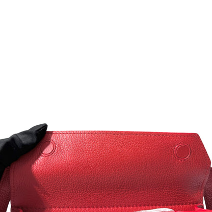 Used BURBERRY Calfskin Leather Cross body Cross Body Bag Red GHW