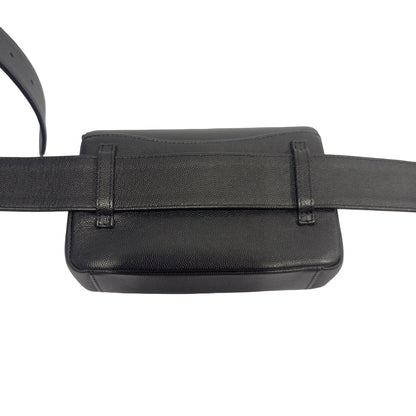 Used CHANEL Caviar Leather Vintage CC Flap Crossbody Bag Black Gold Hardware