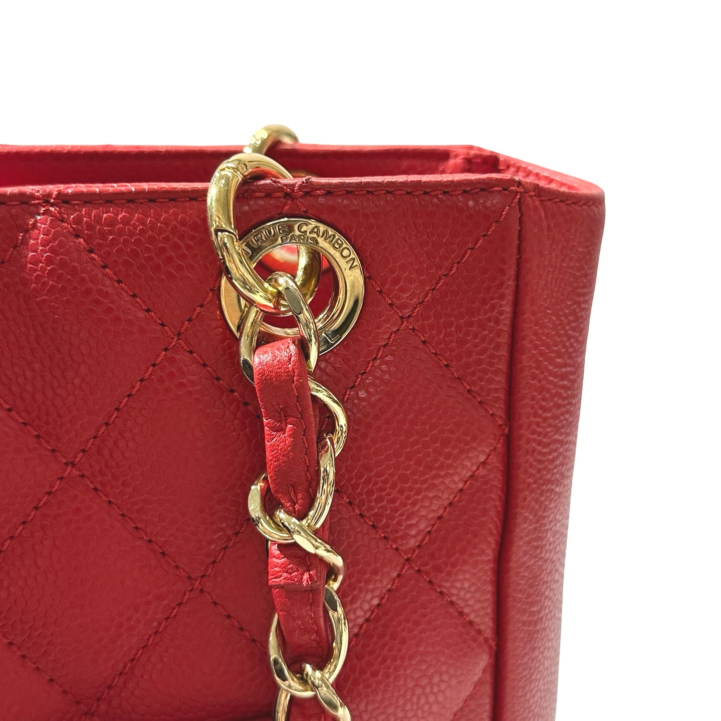 Used CHANEL GHW Used Chanel PST Shoulder Red Bag