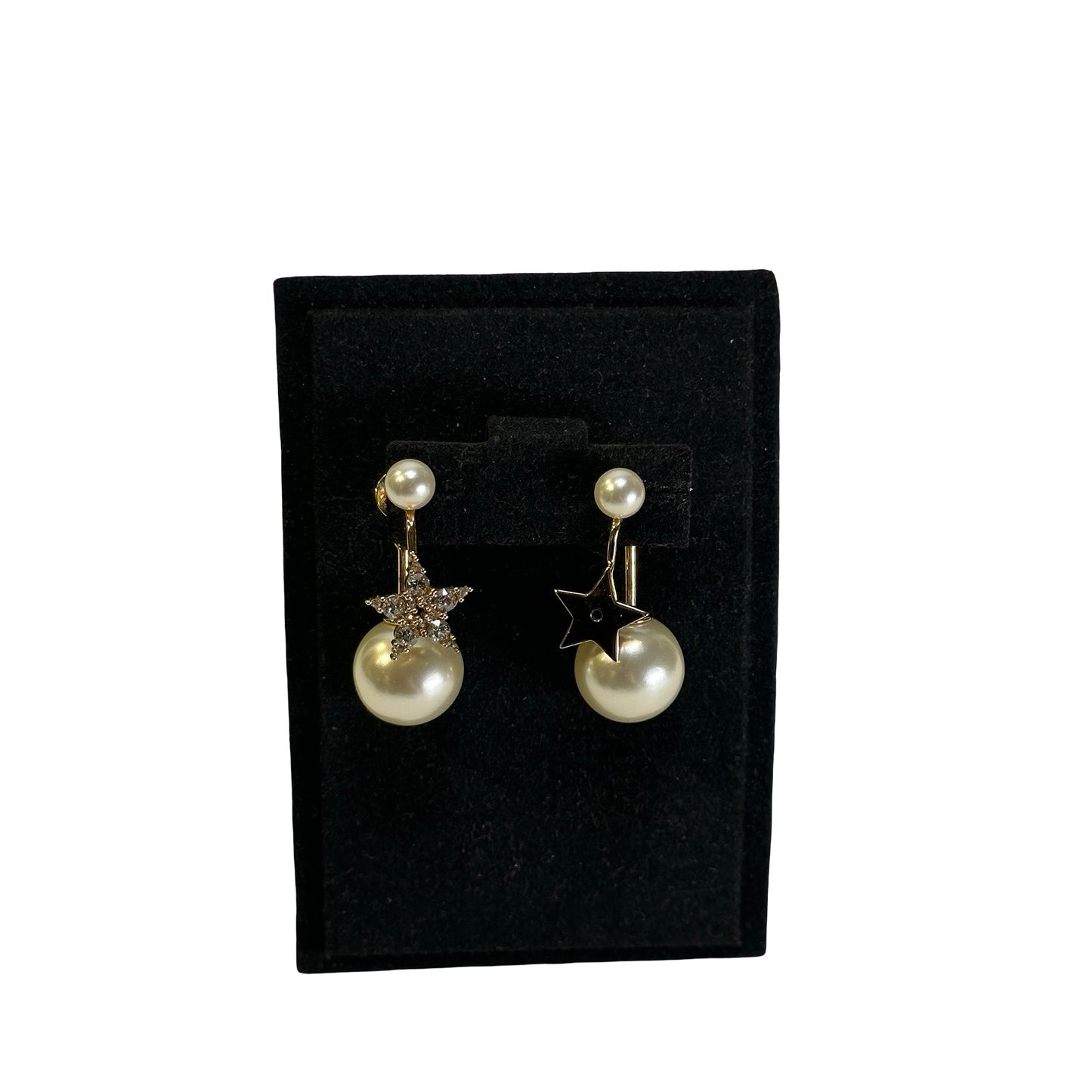 DIOR Pearl Star Tribales Earrings Gold White
