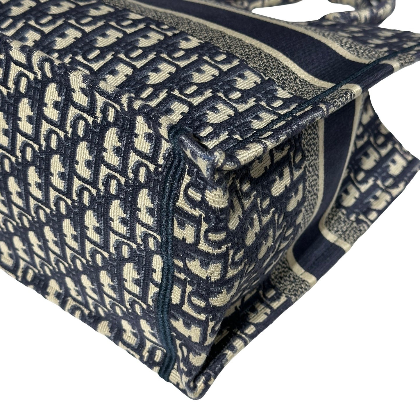 Used DIOR Canvas Used Dior Canvas Book Tote Tote Navy Blue Tote Bag Navy Blue