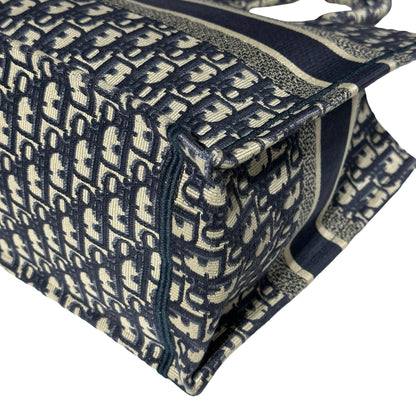 Used DIOR Canvas Used Dior Canvas Book Tote Tote Navy Blue Tote Bag Navy Blue