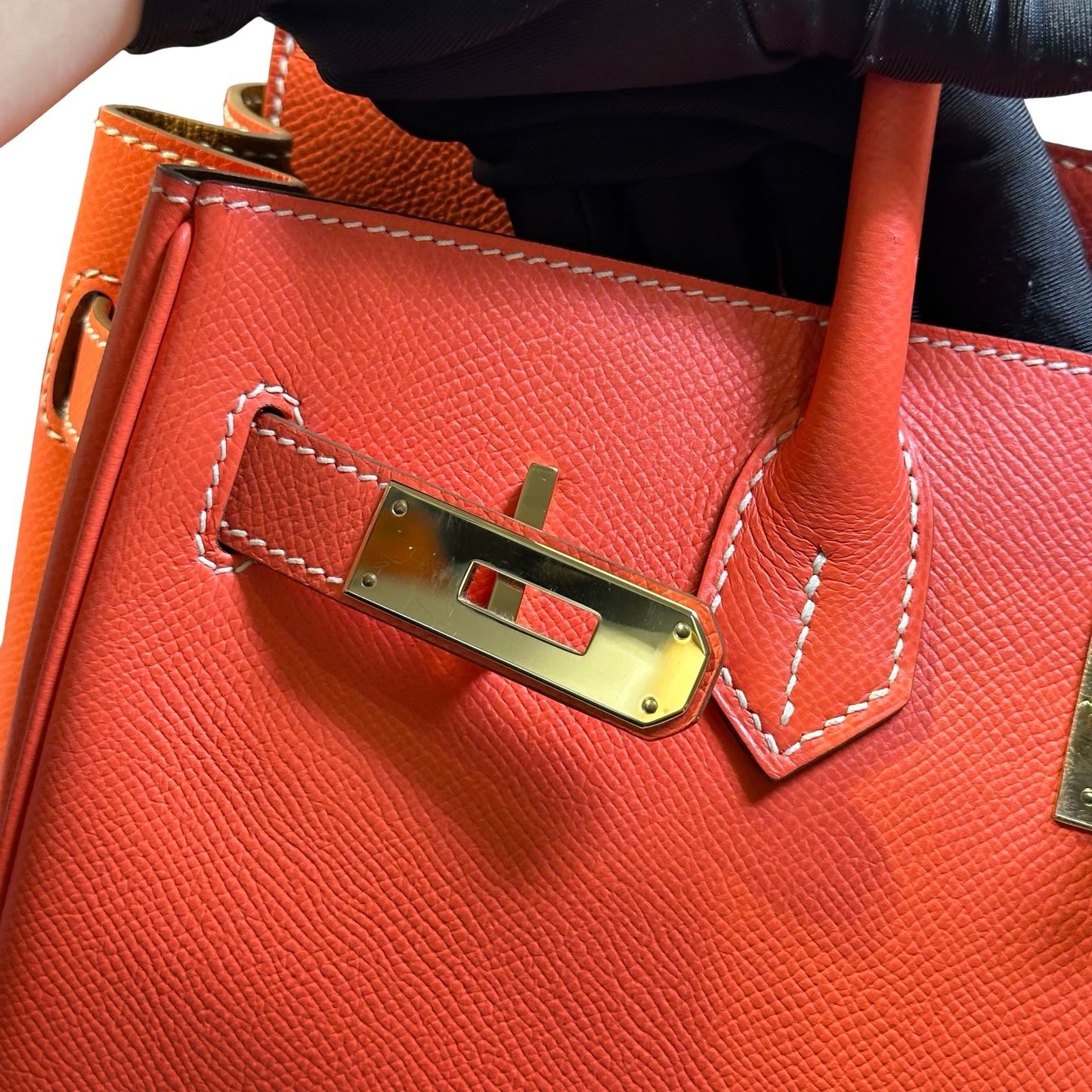 Used HERMES Epsom Birkin Handbag Orange