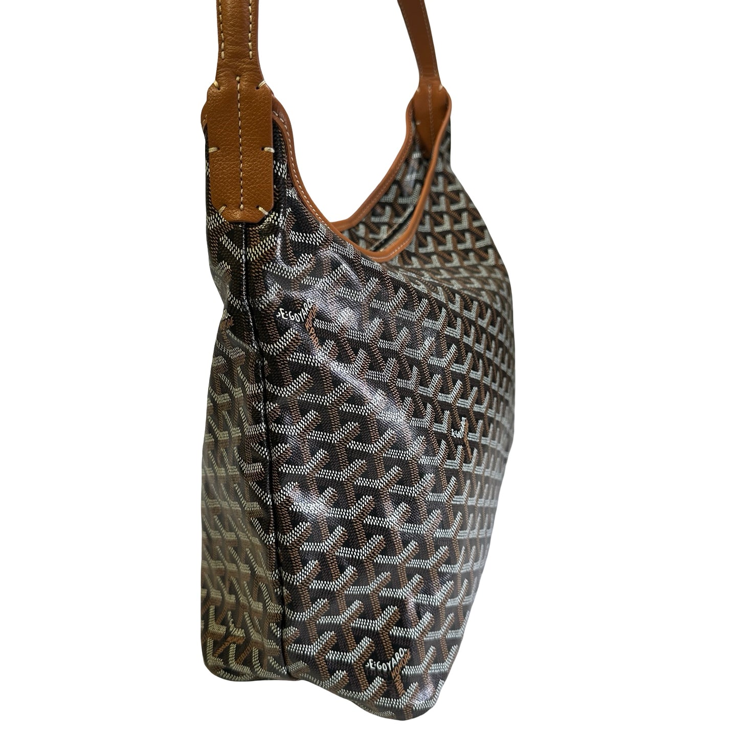 Used GOYARD Goyardine Bohème Hobo Hobo Bag Black Brown PHW