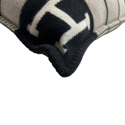 Used HERMES Avalon Cushion Accessories Black White