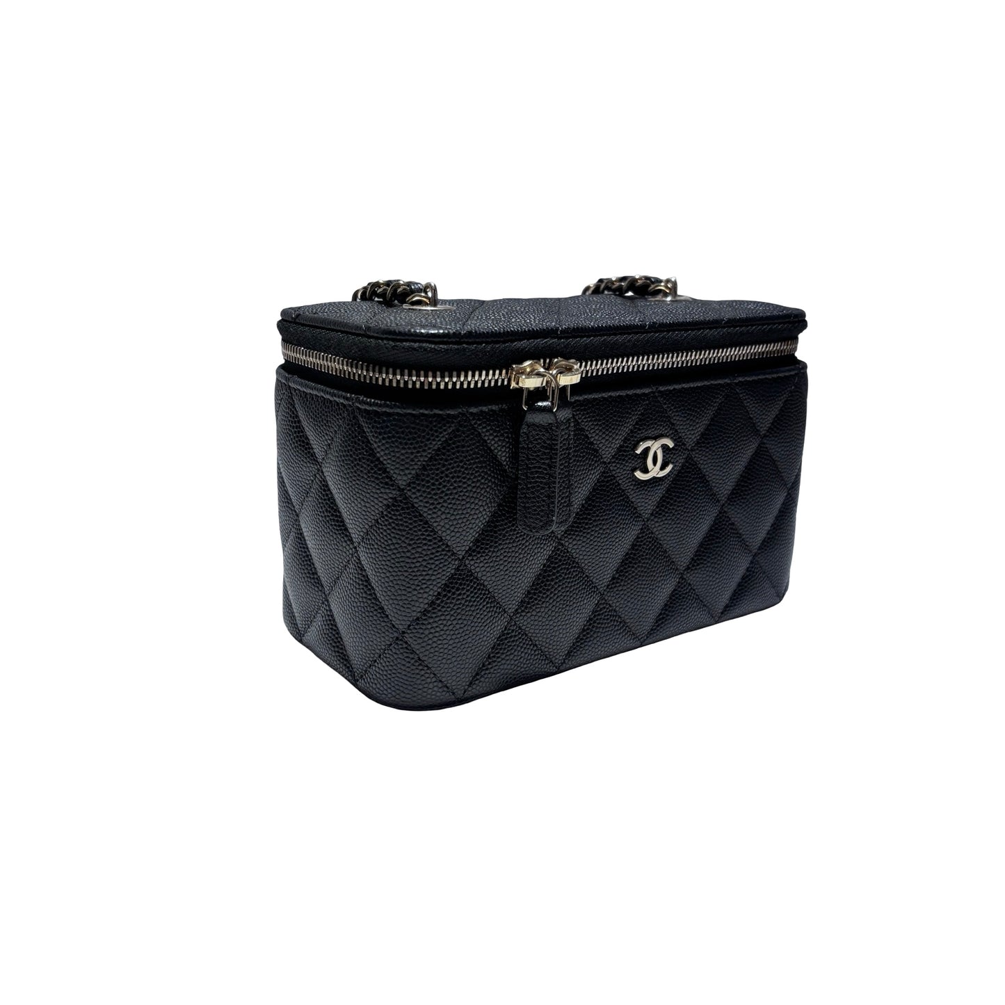 Used CHANEL Vanity Case Chain Shoulder Bag Black GHW
