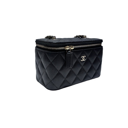 Used CHANEL Vanity Case Chain Shoulder Bag Black GHW
