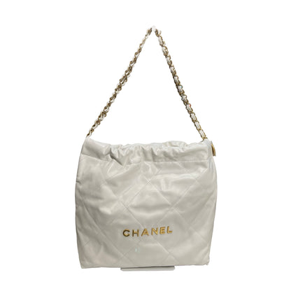 Used CHANEL 22 Shoulder Bag White GHW