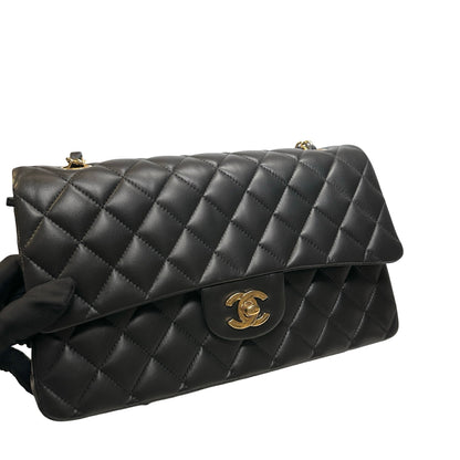 Used CHANEL Lambskin CF 25 Chain shoulder bag Black GHW
