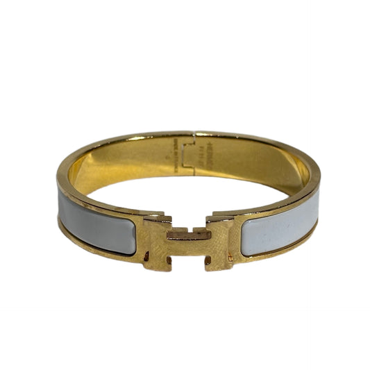 Used HERMÈS Clic H Bracelet Accessories White GHW