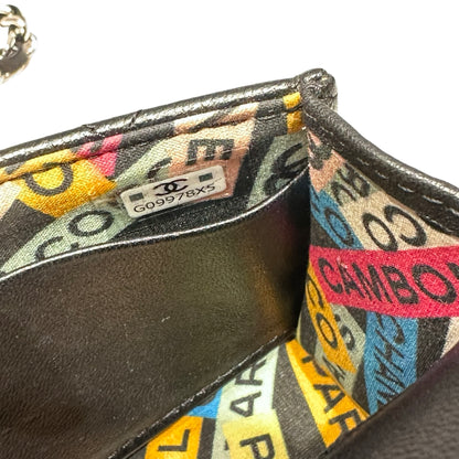 Used Chanel Mini with handle Chain Shoulder Bag Black PHW